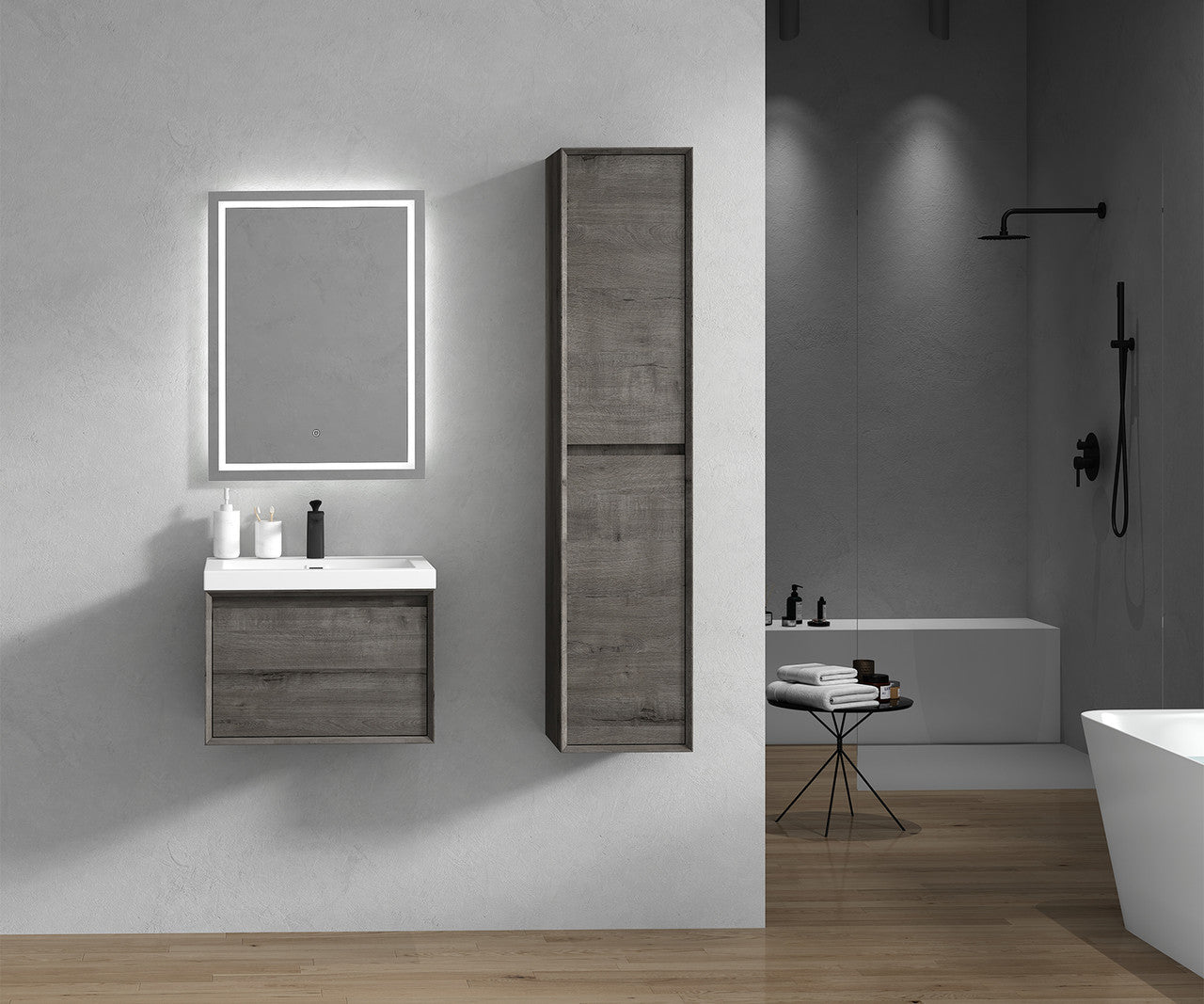 BELLA ''24inch WALL MOUNTED VANITY WITH ACRYLIC TOP