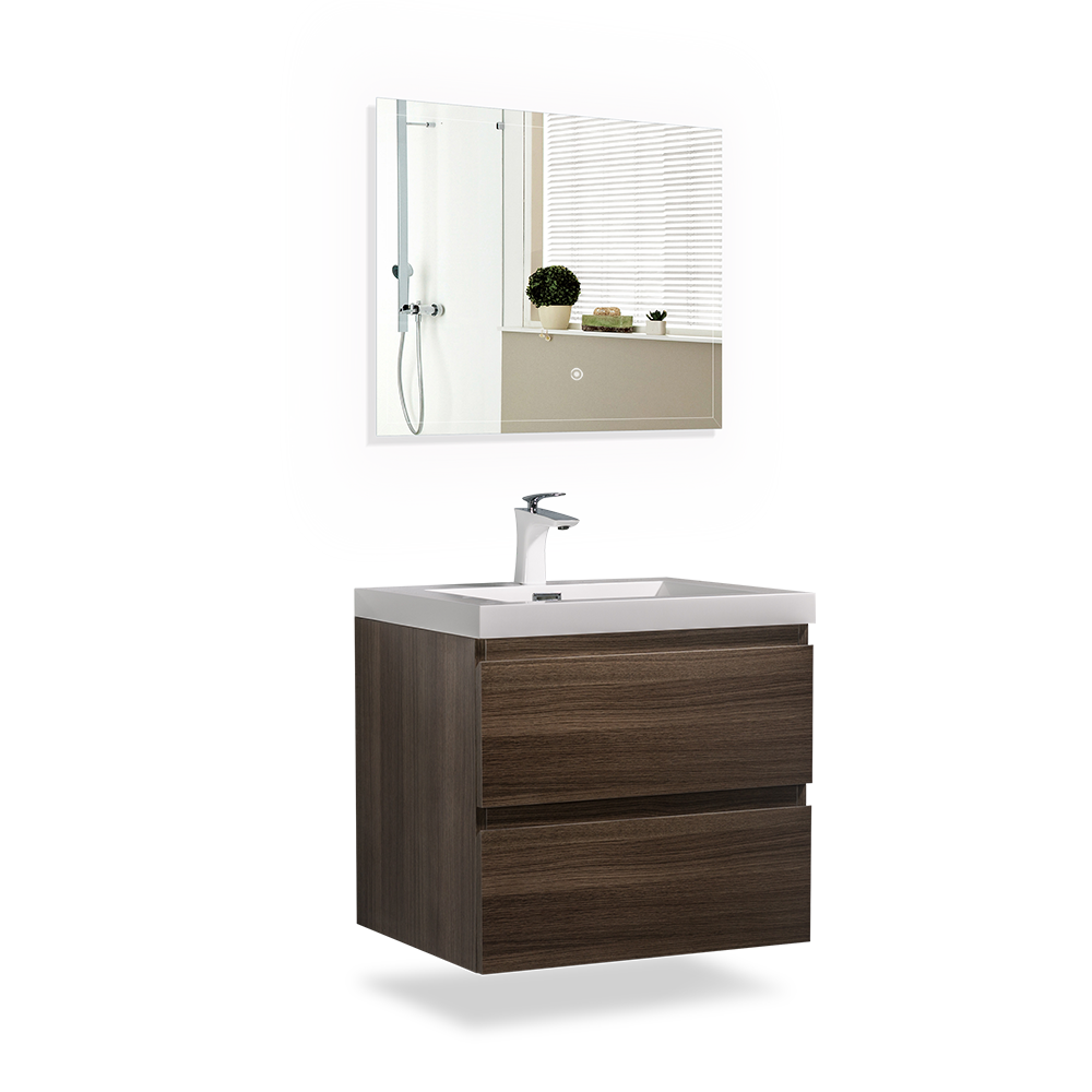 Belle-Floating Bathroom Vanity Wall Hung Vanity Unit with Faux Marble Integrated Top&Sink