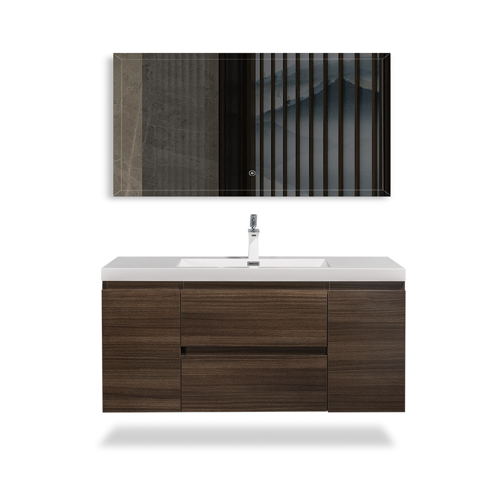 Belle-Floating Bathroom Vanity Wall Hung Vanity Unit with Faux Marble Integrated Top&Sink