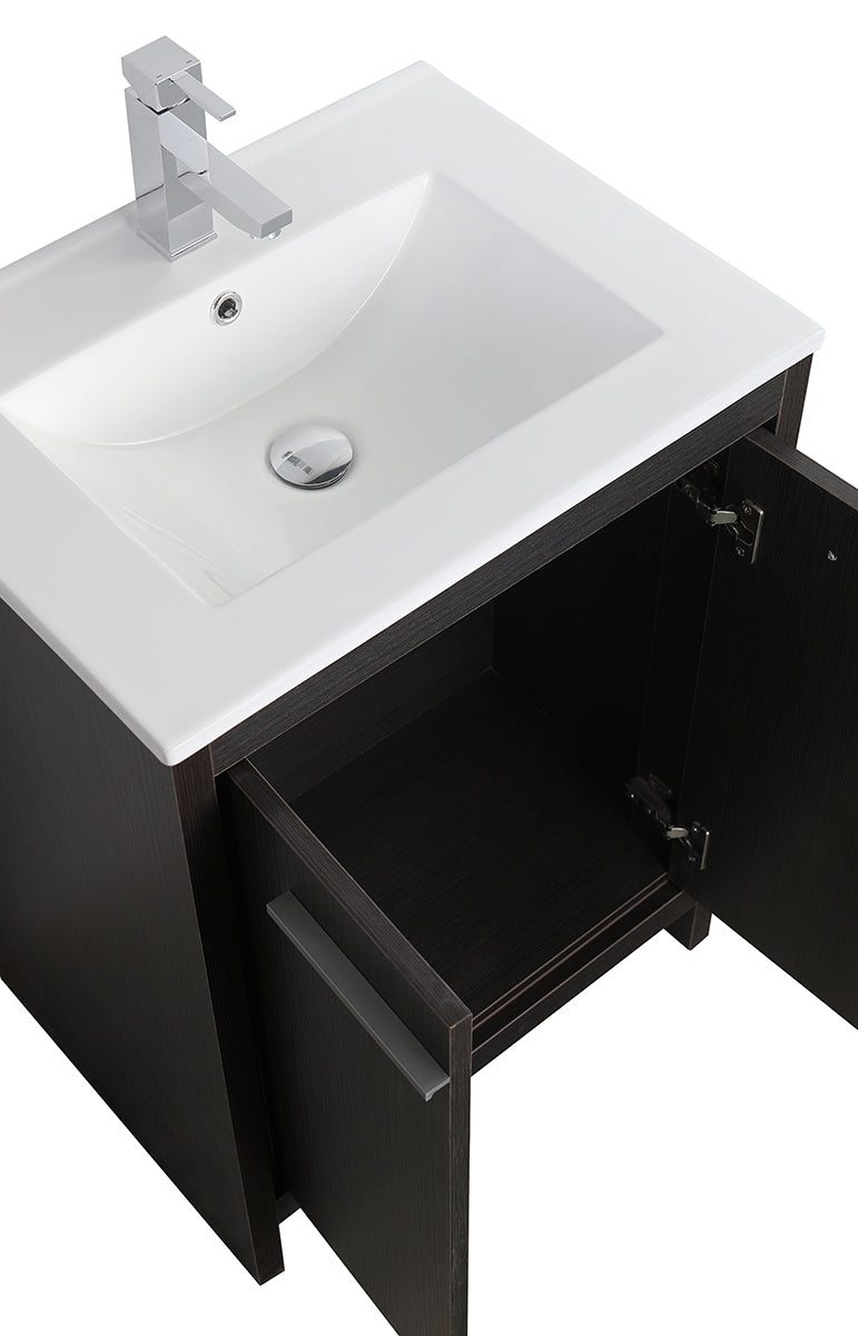 Charcoal Grey 20" 24" or 30" Vanity & ceramic sink