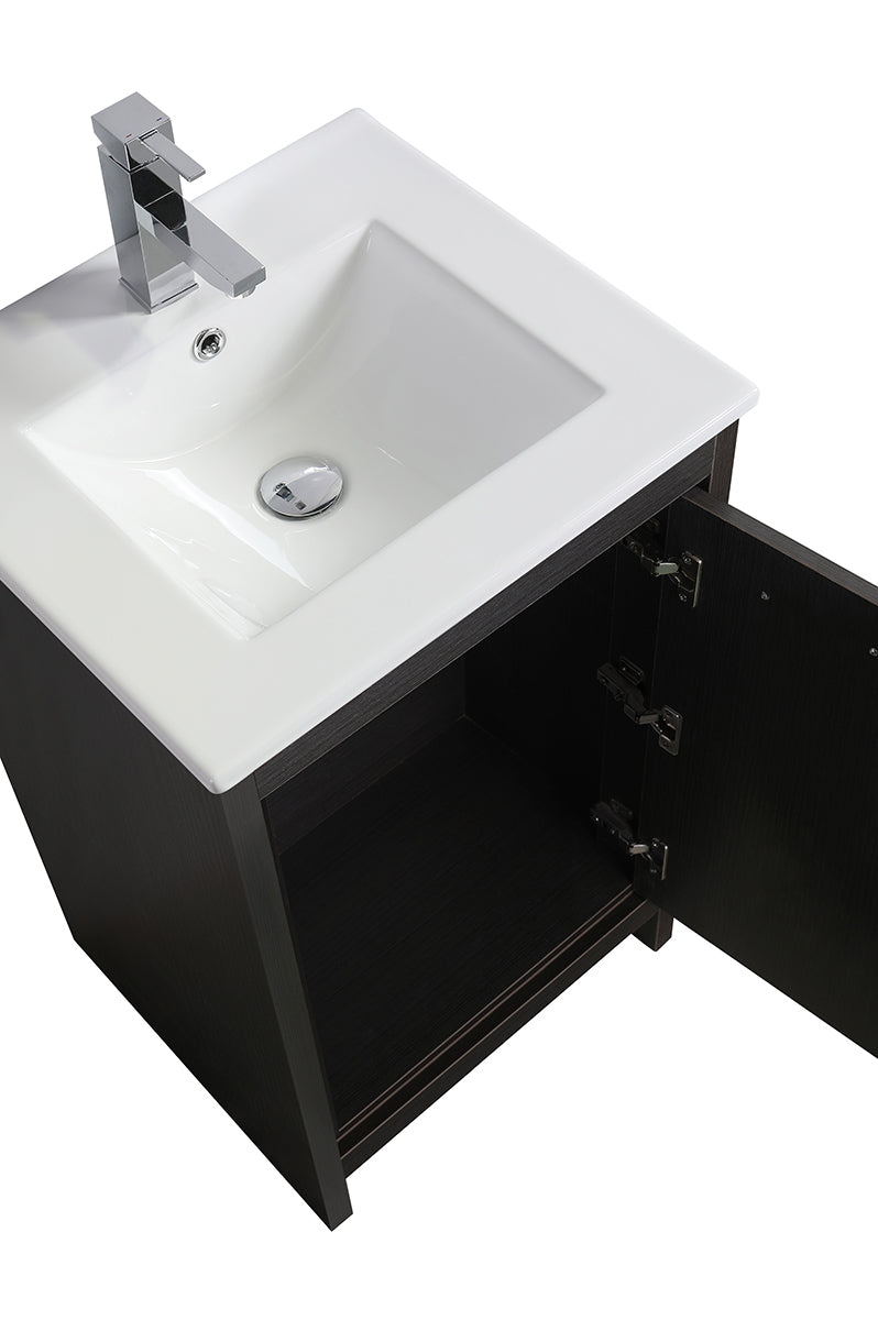 Charcoal Grey 20" 24" or 30" Vanity & ceramic sink