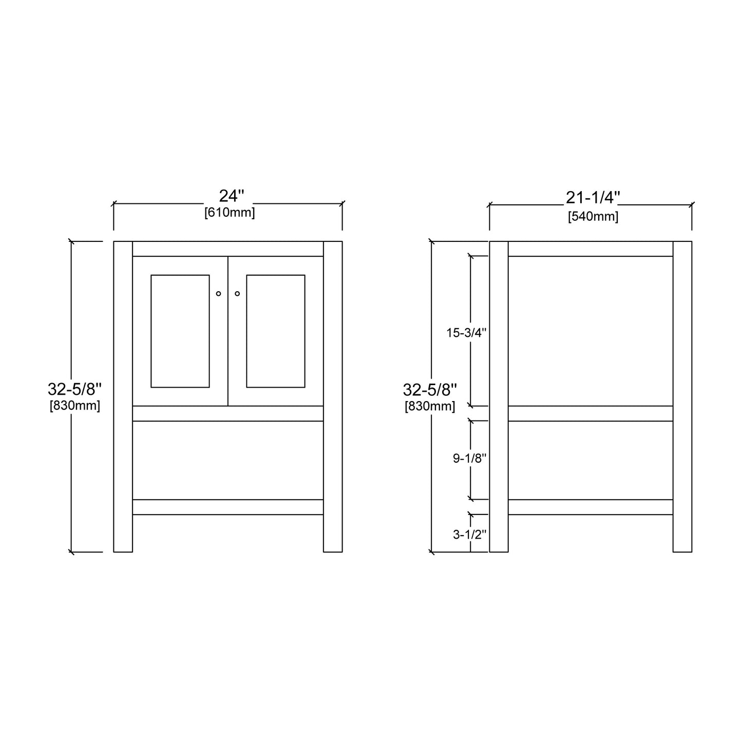 035 Series – 24 Inch Vanity – LM BATH VANITY INC